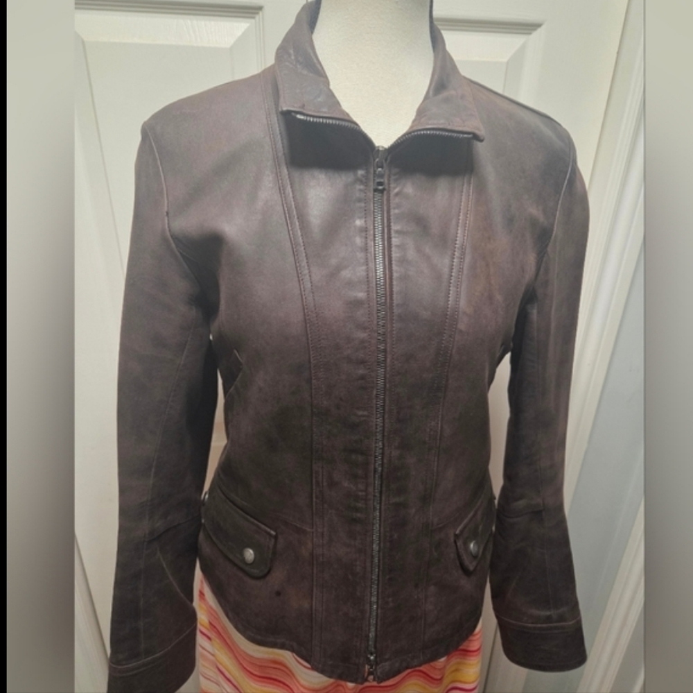 Ventcouvert Made In France Rustic Brown Leather Jacket